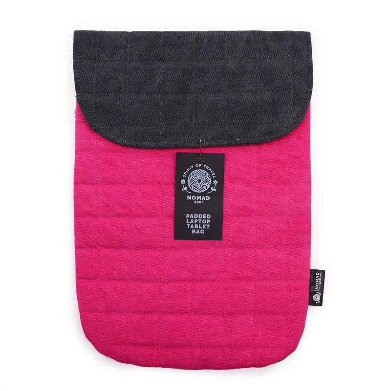 Laptop Padded Pouch - Shocking Pink - 14oz Stonewash