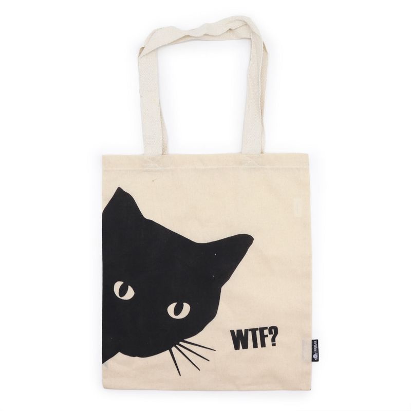 Iconic Basic Tote Bag - Black Cat (40x36cm) - Natural 4oz