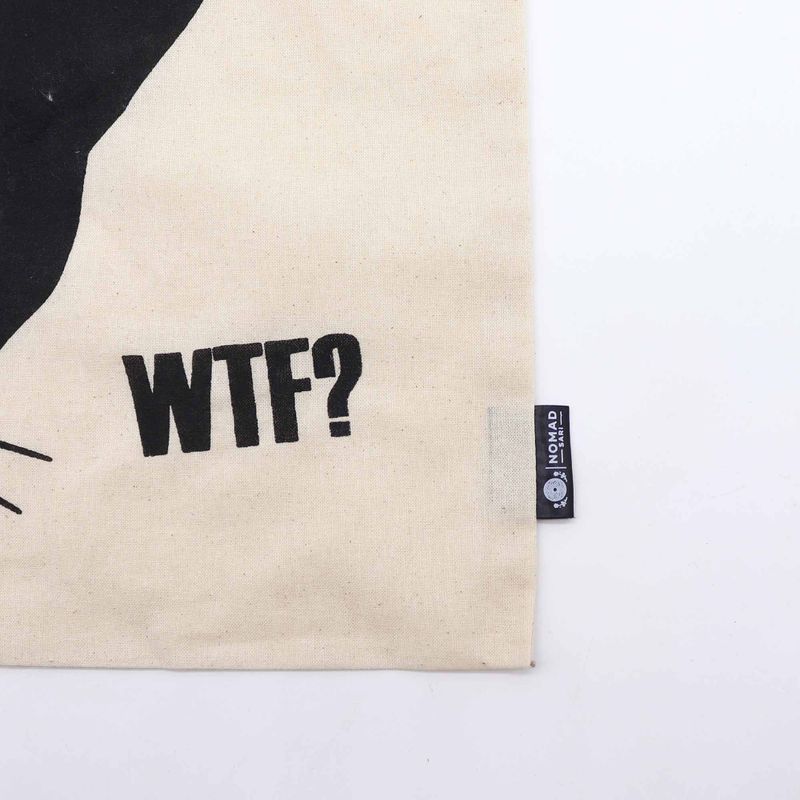Iconic Basic Tote Bag - Black Cat (40x36cm) - Natural 4oz