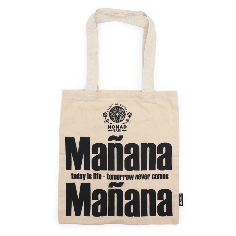 Iconic Basic Tote Bag - Mañana Mañana (40x36cm) - Natural 4oz