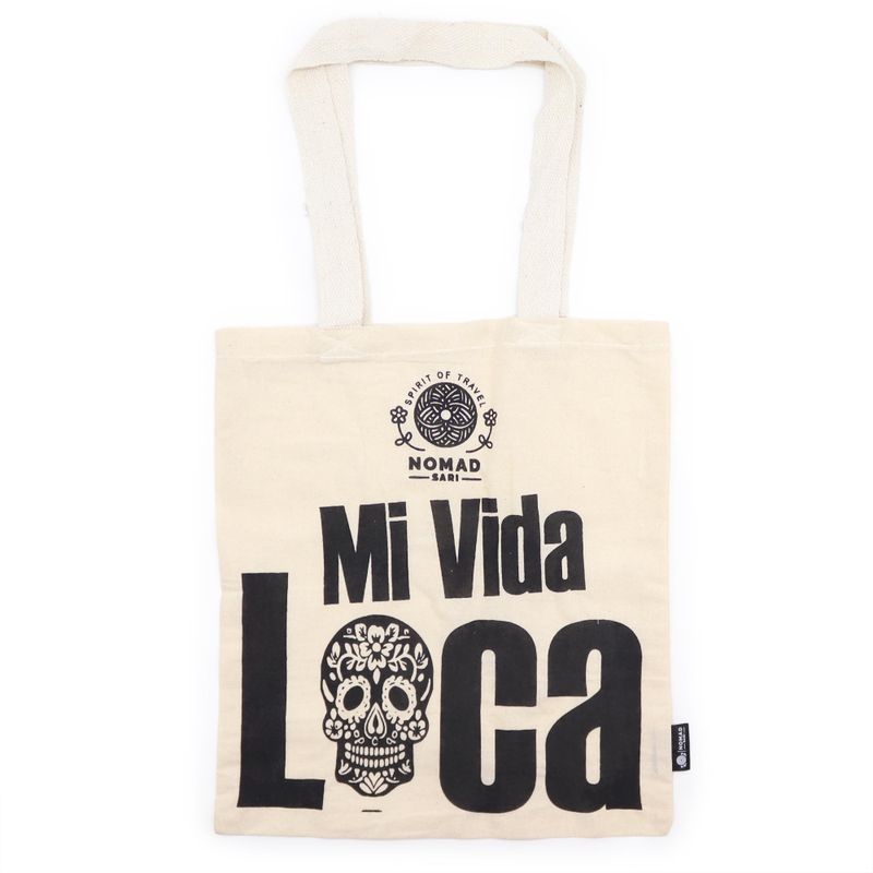 Iconic Basic Tote Bag - Mi Vida Loca (40x36cm) - Natural 4oz