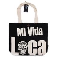 Iconic Classic Tote Bag - Mi Vida Loca (36x43x10cm) - Black Natural 10oz
