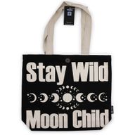 Iconic Classic Tote Bag - Stay Wild, Mood Child (36x43x10cm) - Black Natural 10oz