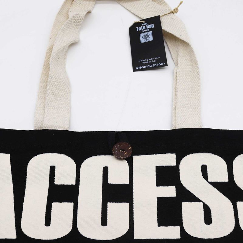 Iconic Classic Tote Bag - ACCESS ALL AREAS (36x43x10cm) - Black Natural 10oz
