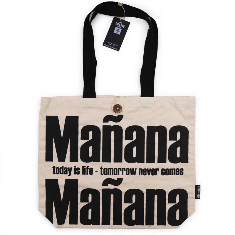 Iconic Classic Tote Bag - Mañana Mañana (36x43x10cm) - Natural 10oz
