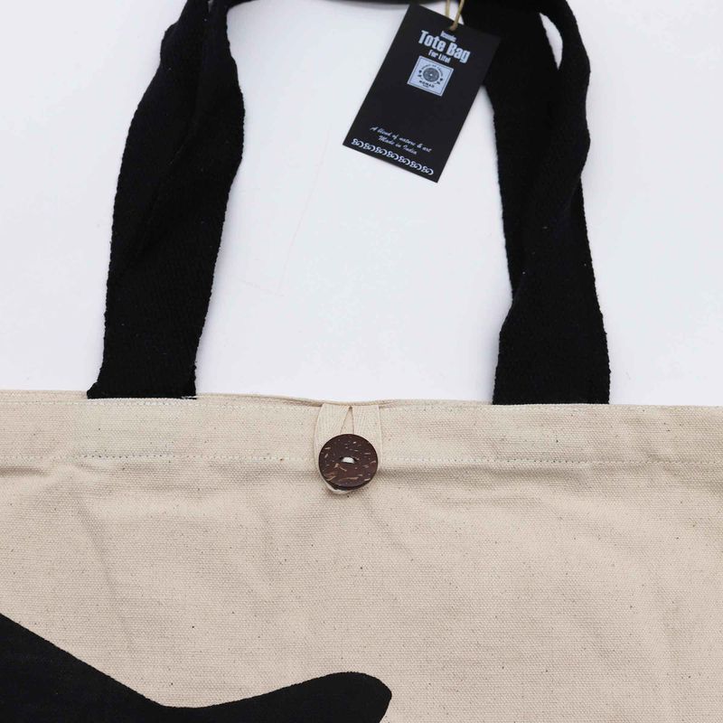 Iconic Classic Tote Bag - Black Cat (36x43x10cm) - Natural 10oz