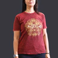 Medium Stone Washed T-Shirt - Hamsa - Maroon