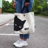 Iconic Classic Tote Bag - Black Cat (36x43x10cm) - Natural 10oz