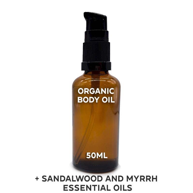Organic Body Oil 50ml - Sandalwood & Myrrh - White Label