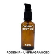 Organic Body Oil 50ml - Rosehip (Unfragranced) - White Label