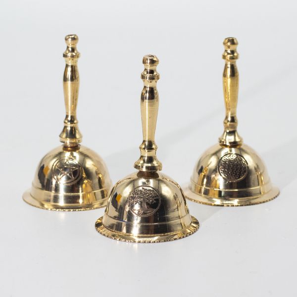 Small Altar Brass Bell - Flower of Life