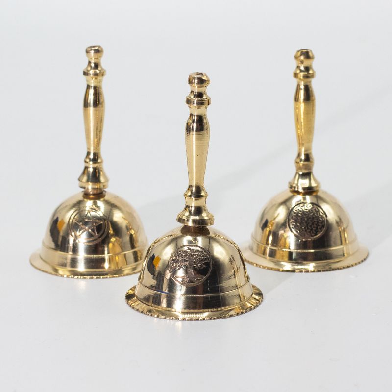 Small Altar Brass Bell - Flower of Life