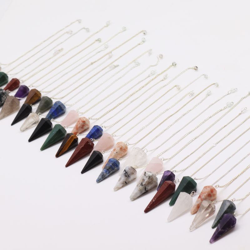 Gemstone Pendulum Starter (12x 3 Crystals) 4cm - 6 Sides Pyramids