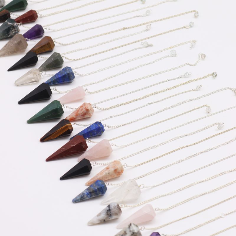 Gemstone Pendulum Starter (12x 3 Crystals) 4cm - 6 Sides Pyramids