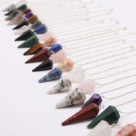 Gemstone Pendulum Starter (12x 3 Crystals) 4cm - 6 Sides Pyramids