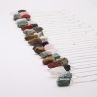 Gemstone Pendulum Starter (12x 3 Crystals) 4cm - Raw Crystals