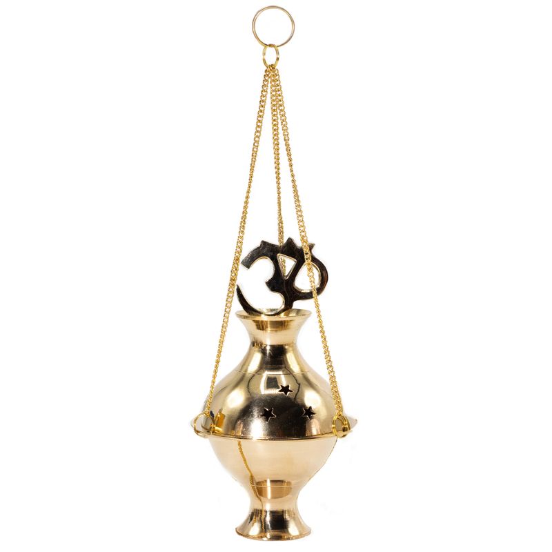 Hanging Brass Incense Burner - Om