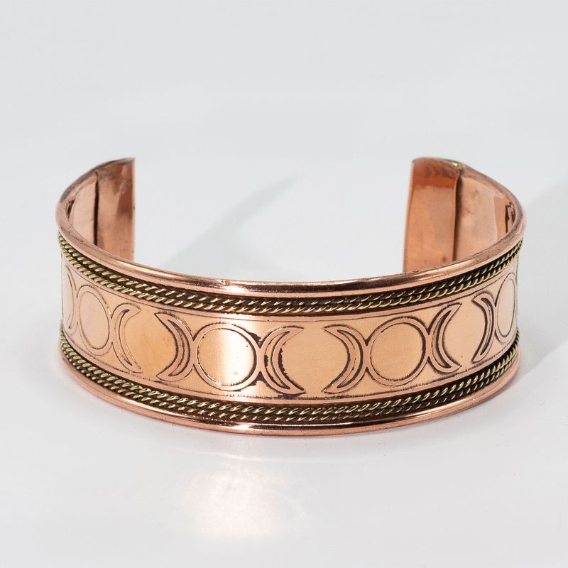 Copper Wide Banded Bracelets with Brass Decor (Assorted)