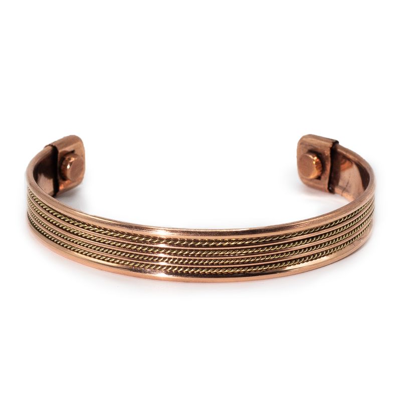 Copper Banded Pattern Bracelets with Magnets (Assorted)