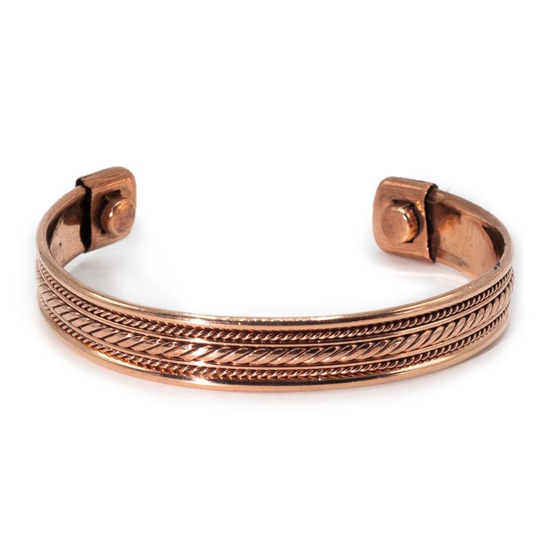Copper Banded Pattern Bracelets with Magnets (Assorted)