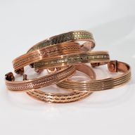 Copper Banded Pattern Bracelets with Magnets (Assorted)