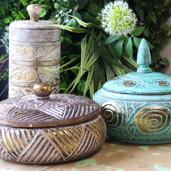 Wooden Trinket Jars