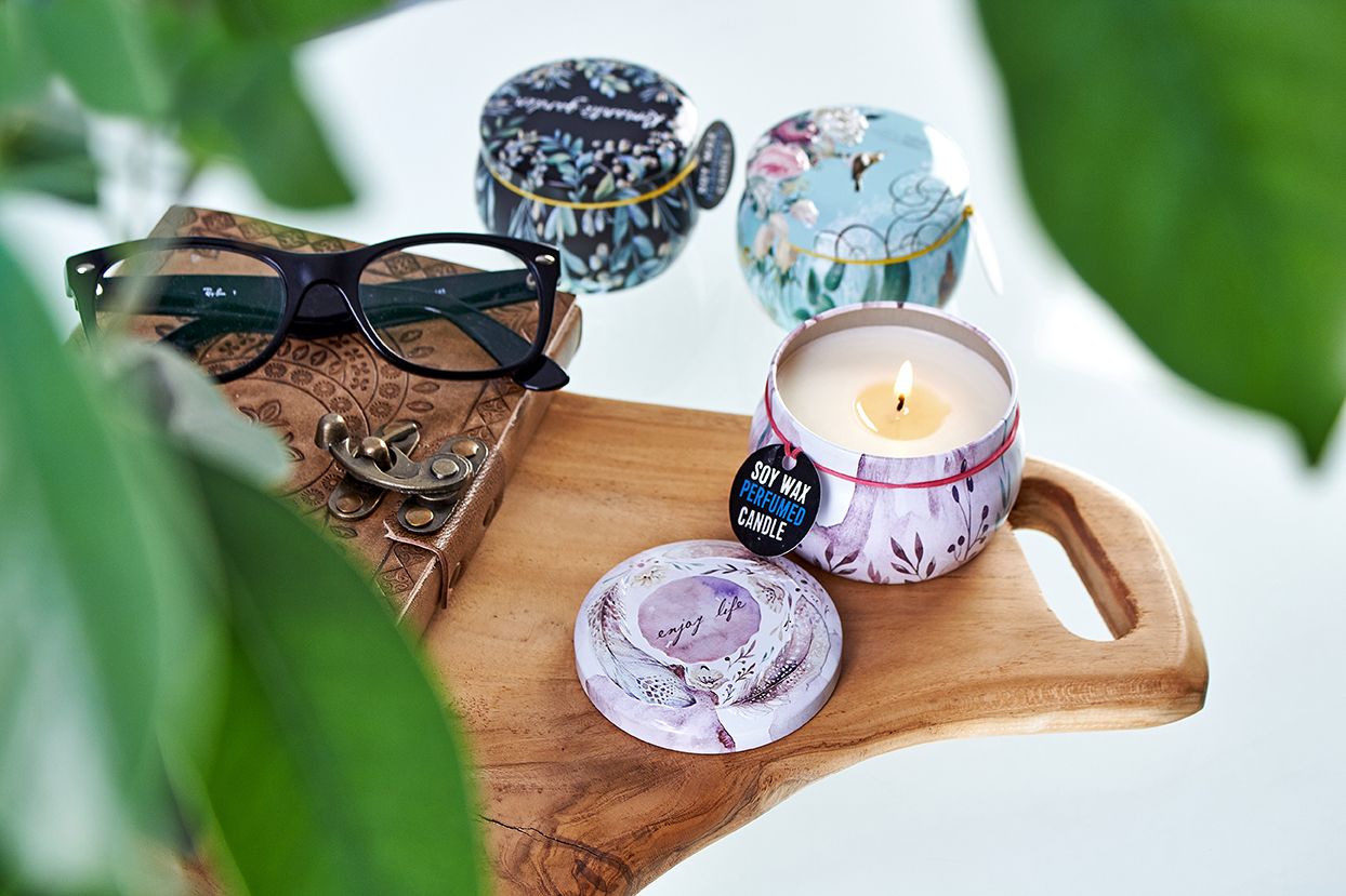Soy Wax Art Tin Candles - 120g