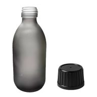300ml Grey Frosted Glass Medicine Bottle - No Cap
