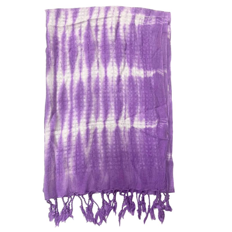 Boho Java Art Stole/Scarf - Lavender Stripes & Motiff - 62x200cm