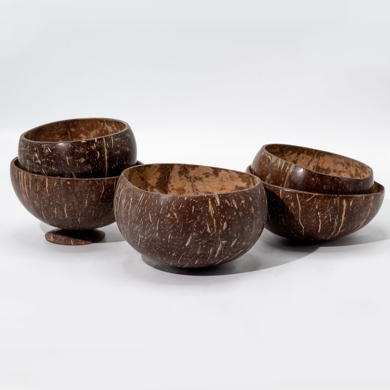 Small Natural Coconut Bowl - Polished - Craft Use - 7x10cm