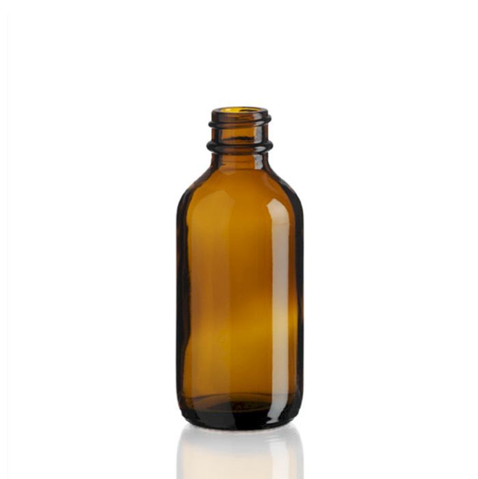60ml Amber Glass Boston Bottle - No Cap