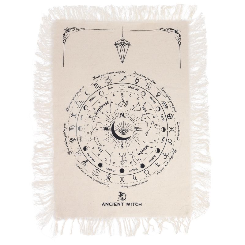 All Seeing Eye - Pendulum Divination Cloth - Natural & Black