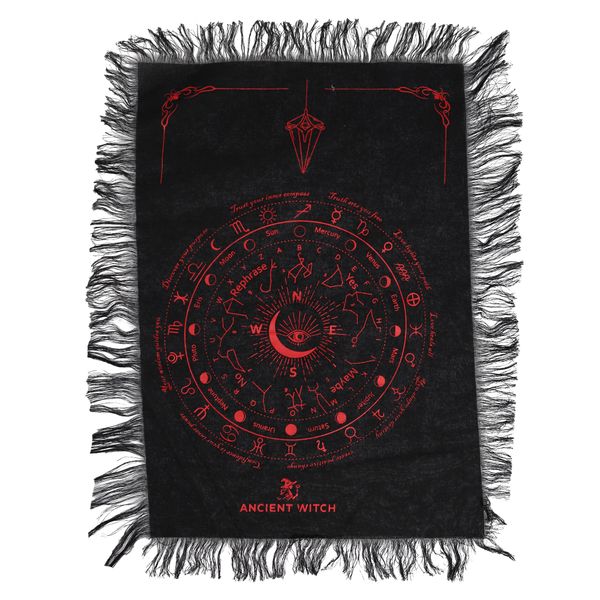 All Seeing Eye - Pendulum Divination Cloth - Black & Blood Red