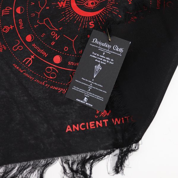 All Seeing Eye - Pendulum Divination Cloth - Black & Blood Red