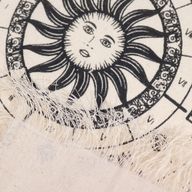 Sun Face - Pendulum Divination Cloth - Natural & Black