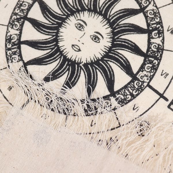 Sun Face - Pendulum Divination Cloth - Natural & Black
