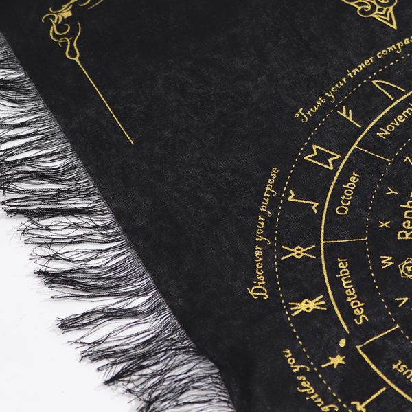 Sun Face - Pendulum Divination Cloth - Black & Gold
