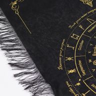 Sun Face - Pendulum Divination Cloth - Black & Gold