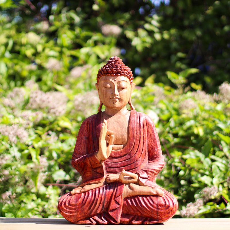 Hand Carved Buddha Statue - 30cm Teaching Transmission