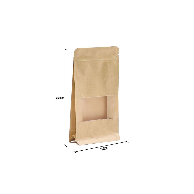 Kraft Squat Window Bags - 12x22cm