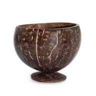 Small Natural Coconut Bowl - Polished - Craft Use - 9x10cm on Stand