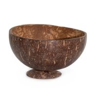 Med Natural Coconut Bowl - Polished - Craft Use - 8x13cm on Stand