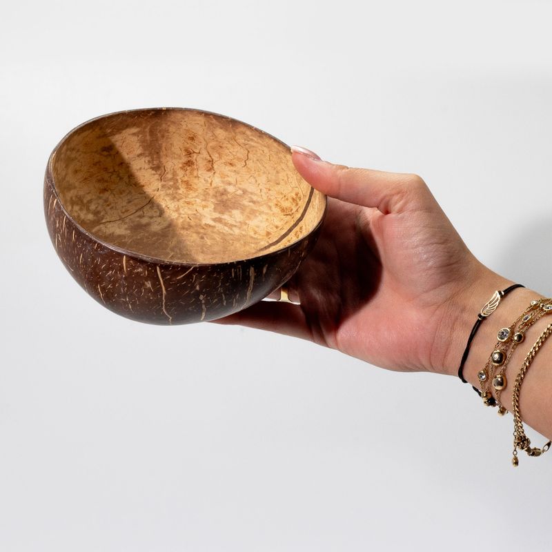 Med Natural Coconut Bowl - Polished - Craft Use - 6x13cm