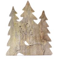 Lost in the Forrest -  Stag in the Forrest 3D Wooden Decoration - 23x20cm