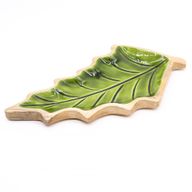 Lost in the Forrest - Enamel Leaf Wooden Bowl - 33x17cm