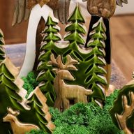 Lost in the Forrest - Stag in the Forrest 3D Wooden Decoration - 25x15cm
