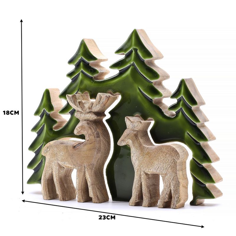 Lost in the Forrest - Two Dear in the Forrest 3D Wooden Decoration - 18x23cm