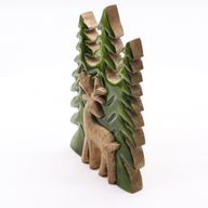 Lost in the Forrest - Stag in the Forrest 3D Wooden Decoration - 25x15cm