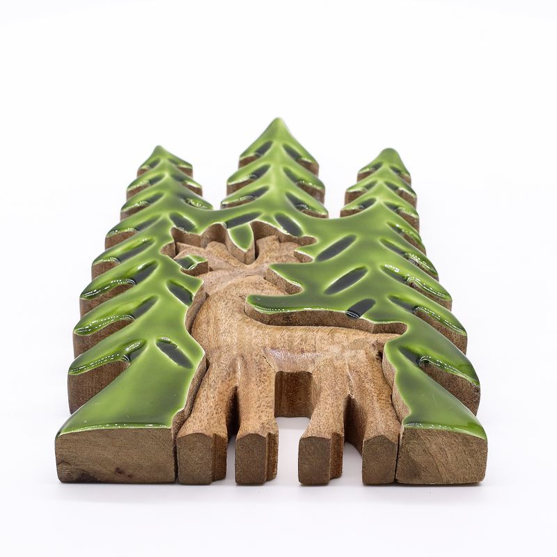 Lost in the Forrest - Stag in the Forrest 3D Wooden Decoration - 25x15cm