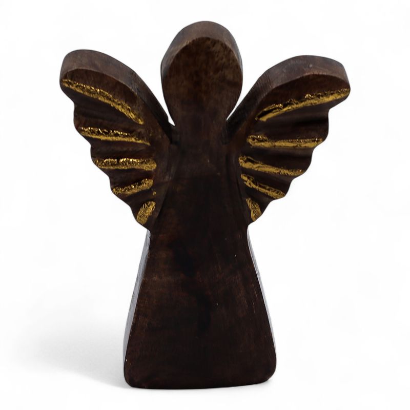 Mango Wood Angel Small - Gold Decor - 12cm